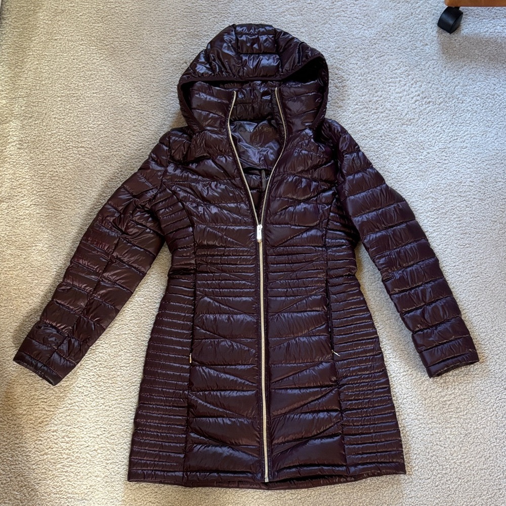 Calvin Klein Women's Puffer Jacket - Dark Plum
